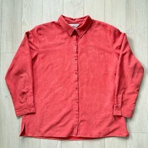 Northern Reflections Eyelet Button Up Shirt in Bright Orange Women’s Size XL